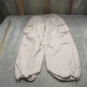 Nike Pants Women Medium Stone Woven Cargo Elastic Oversized Para Loose 32x31